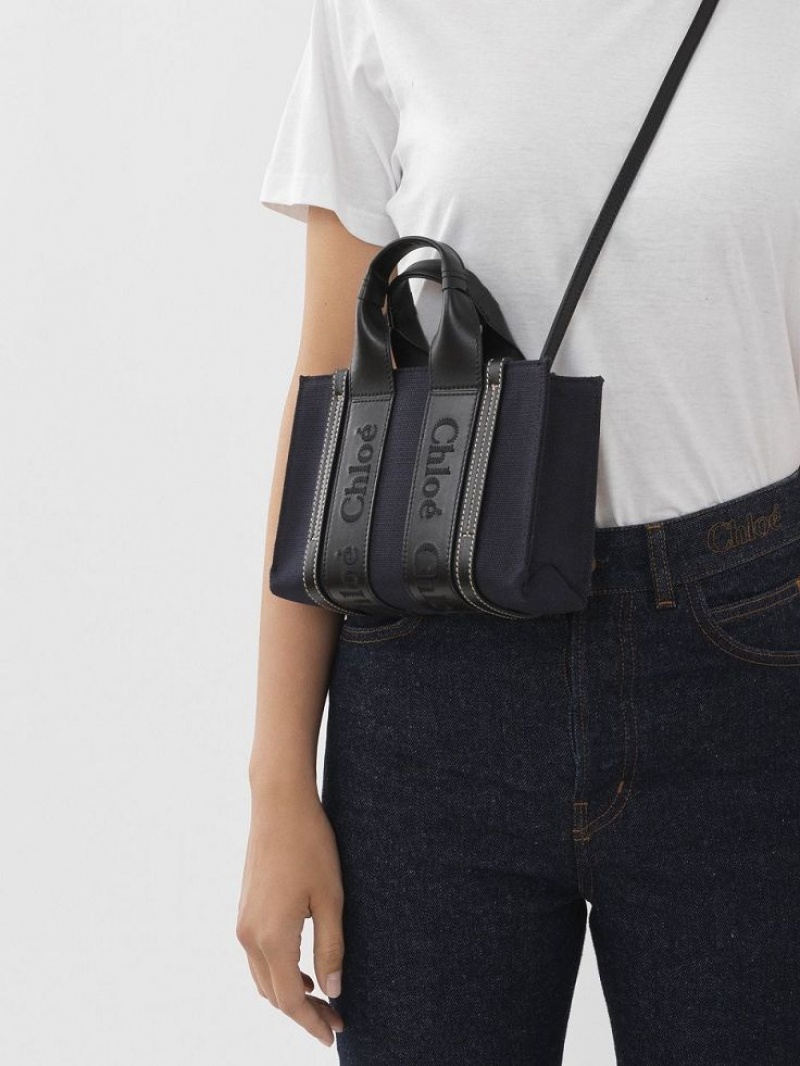 Sacs Crossbody Chloe Mini Woody Bleu Foncé | CHE-SR13548