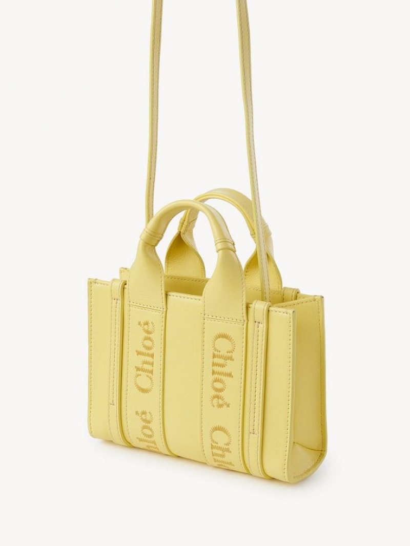 Sacs Crossbody Chloe Mini Woody Jaune | CHE-SR13520