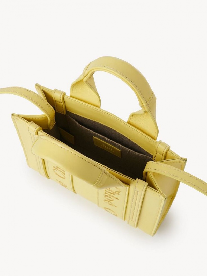 Sacs Crossbody Chloe Mini Woody Jaune | CHE-SR13520