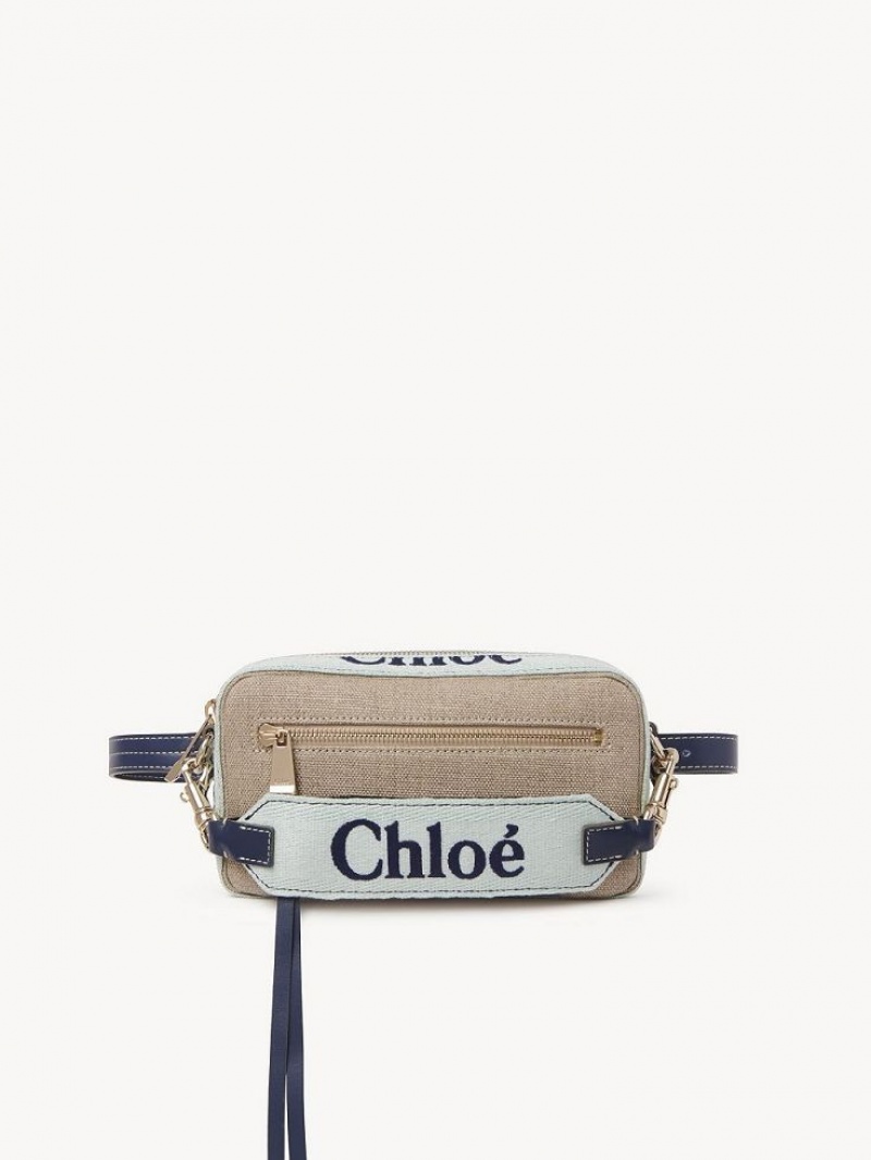 Sacs Crossbody Chloe Woody Belt Vert Bleu | CHE-SR13594