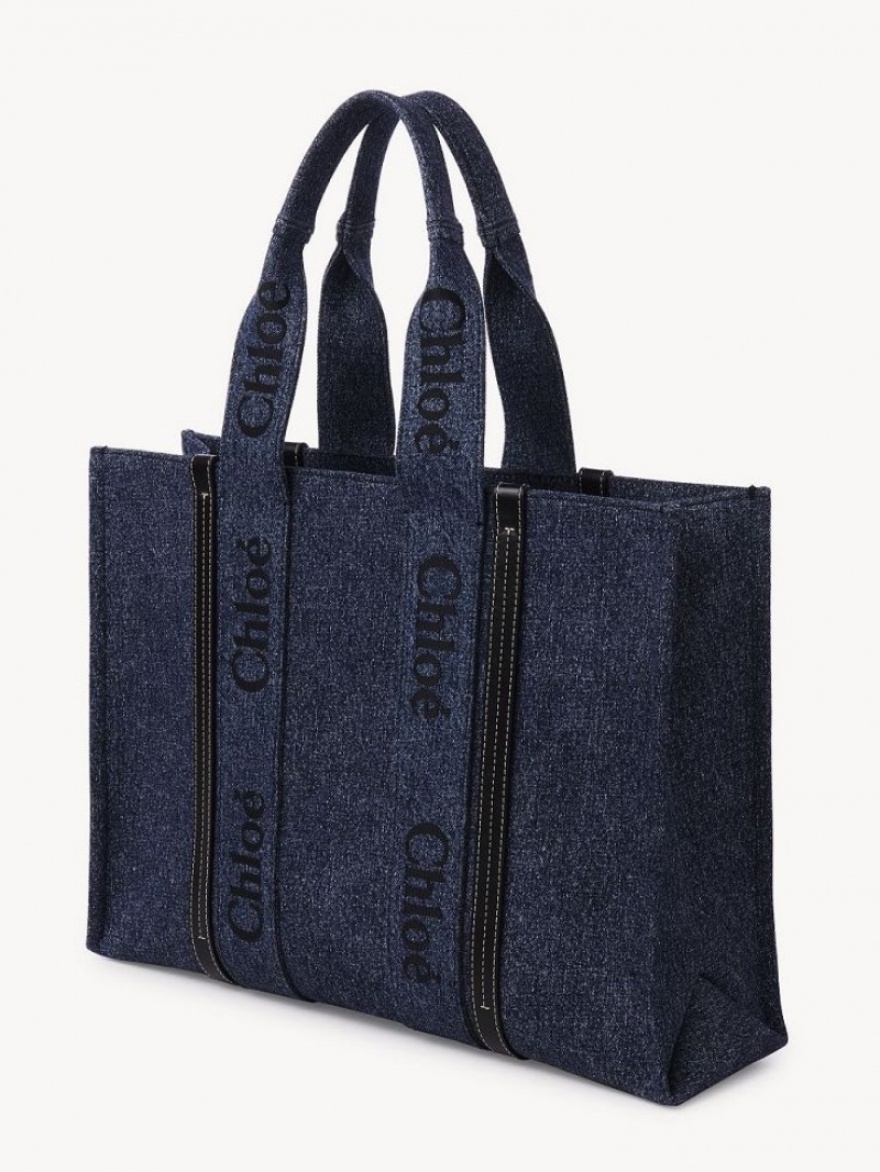 Sacs Fourre Tout Chloe Large Woody Bleu | CHE-SR13305