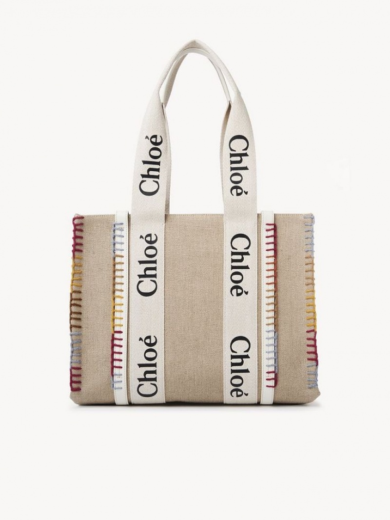 Sacs Fourre Tout Chloe Medium Woody Blanche | CHE-SR13295