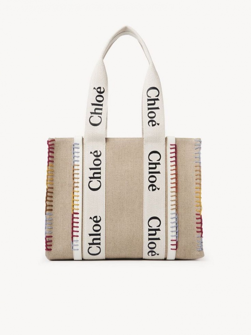 Sacs Fourre Tout Chloe Medium Woody Blanche | CHE-SR13295