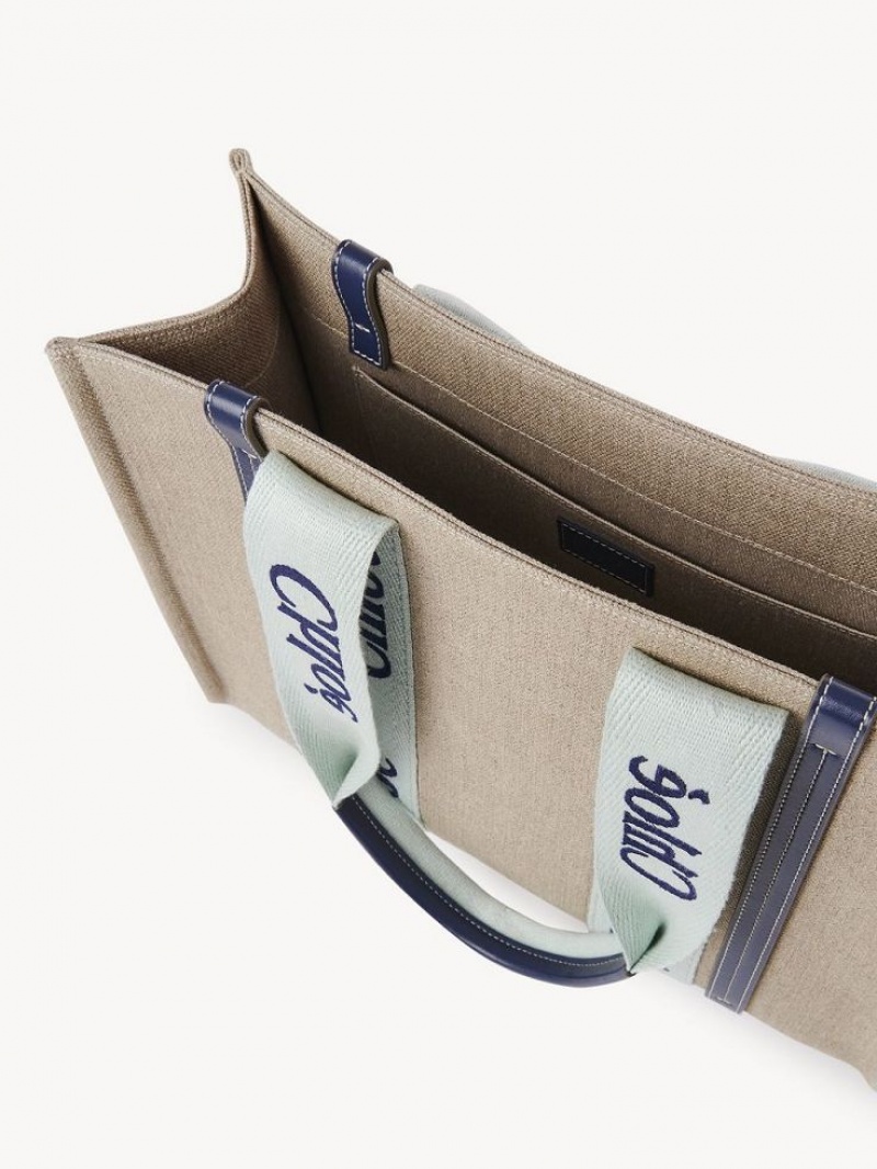 Sacs Fourre Tout Chloe Medium Woody Vert Bleu | CHE-SR13365