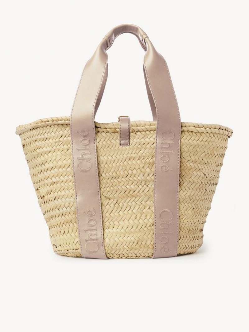 Sacs Fourre Tout Chloe Sense Medium Basket Beige | CHE-SR13382