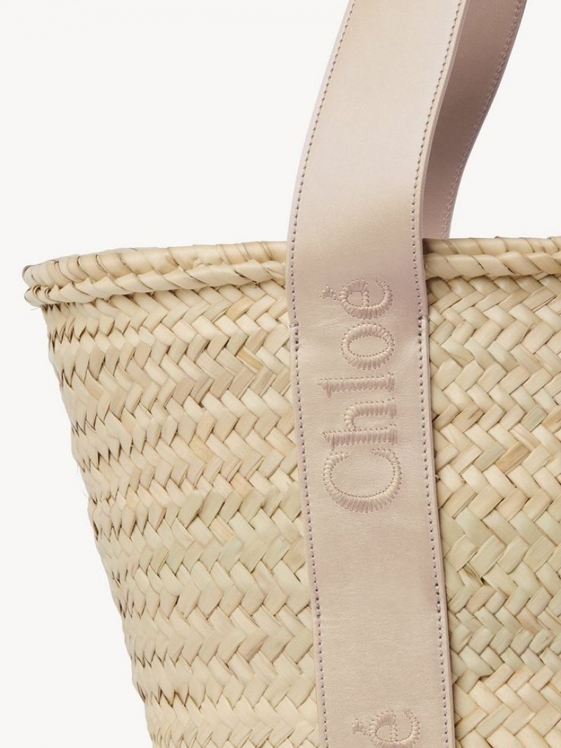 Sacs Fourre Tout Chloe Sense Medium Basket Beige | CHE-SR13382