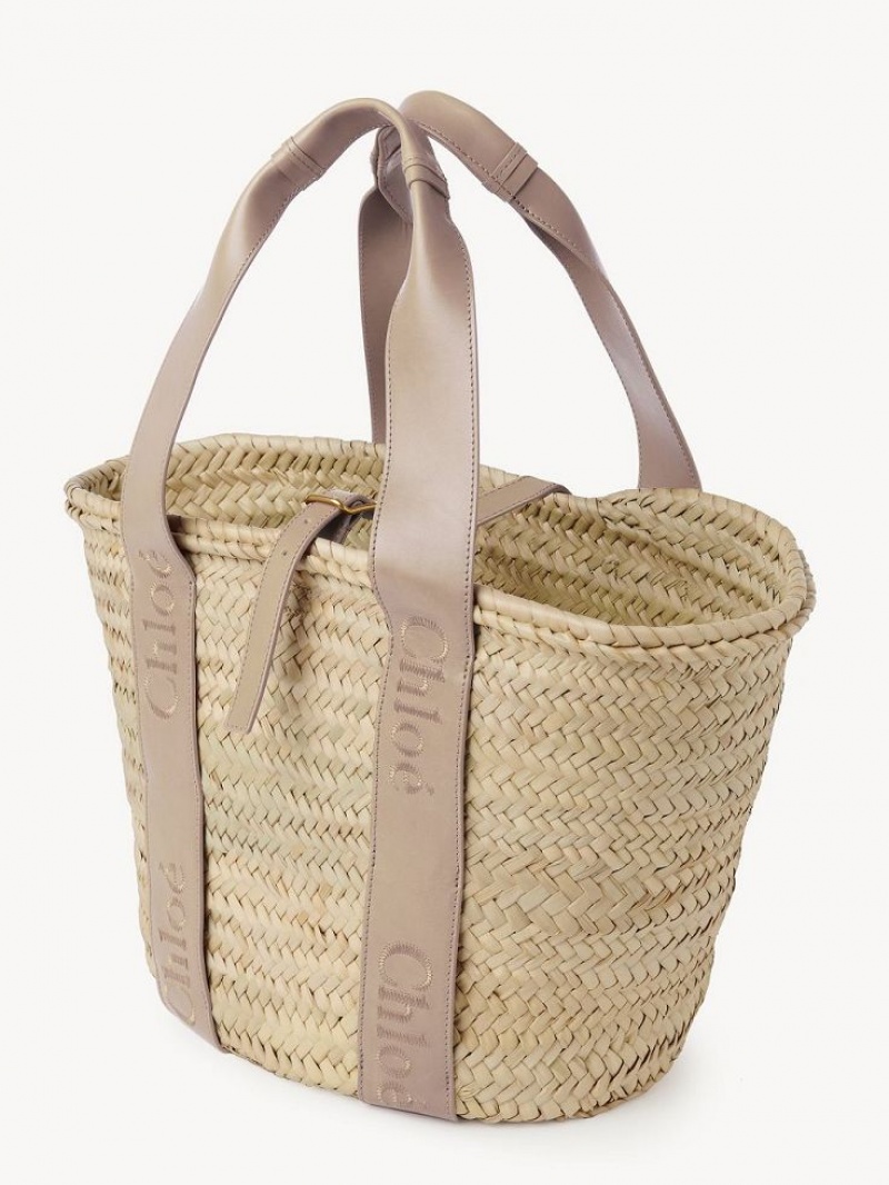 Sacs Fourre Tout Chloe Sense Medium Basket Beige | CHE-SR13382