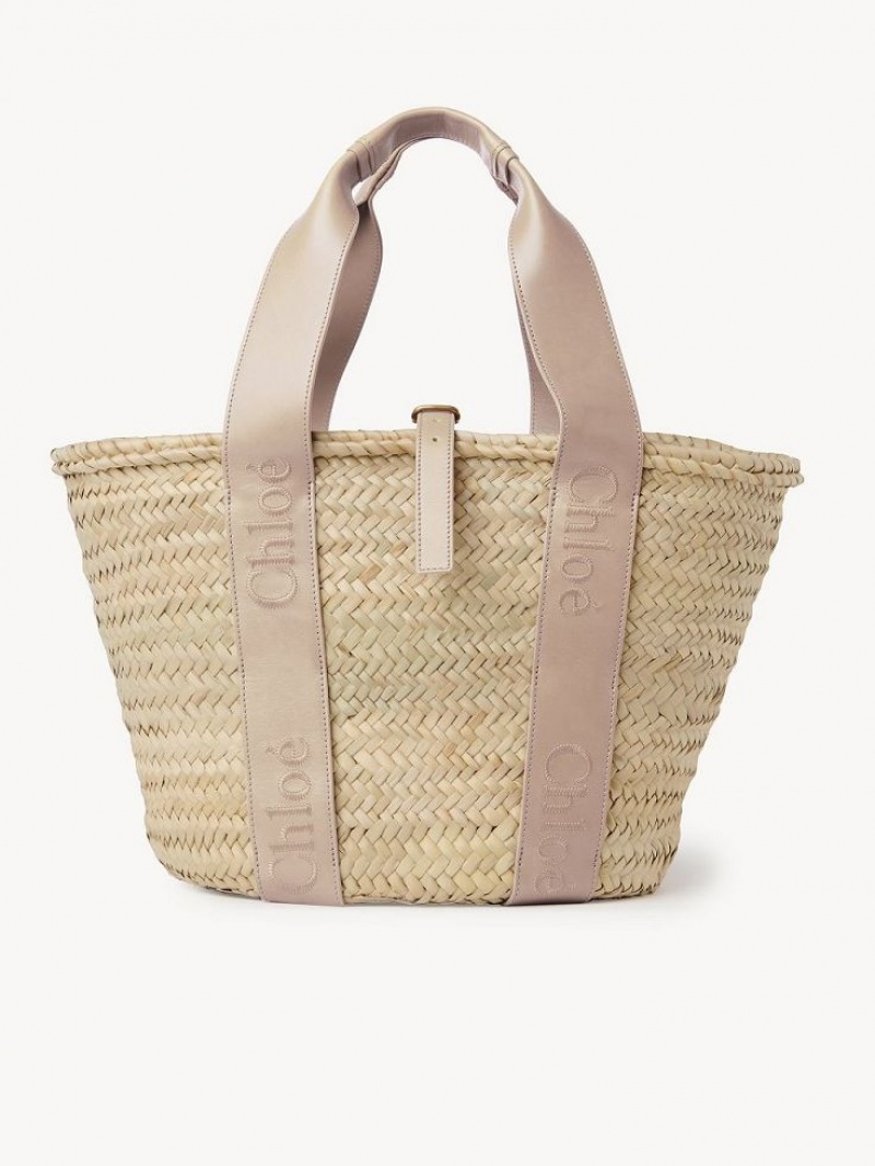 Sacs Fourre Tout Chloe Sense Medium Basket Beige | CHE-SR13382