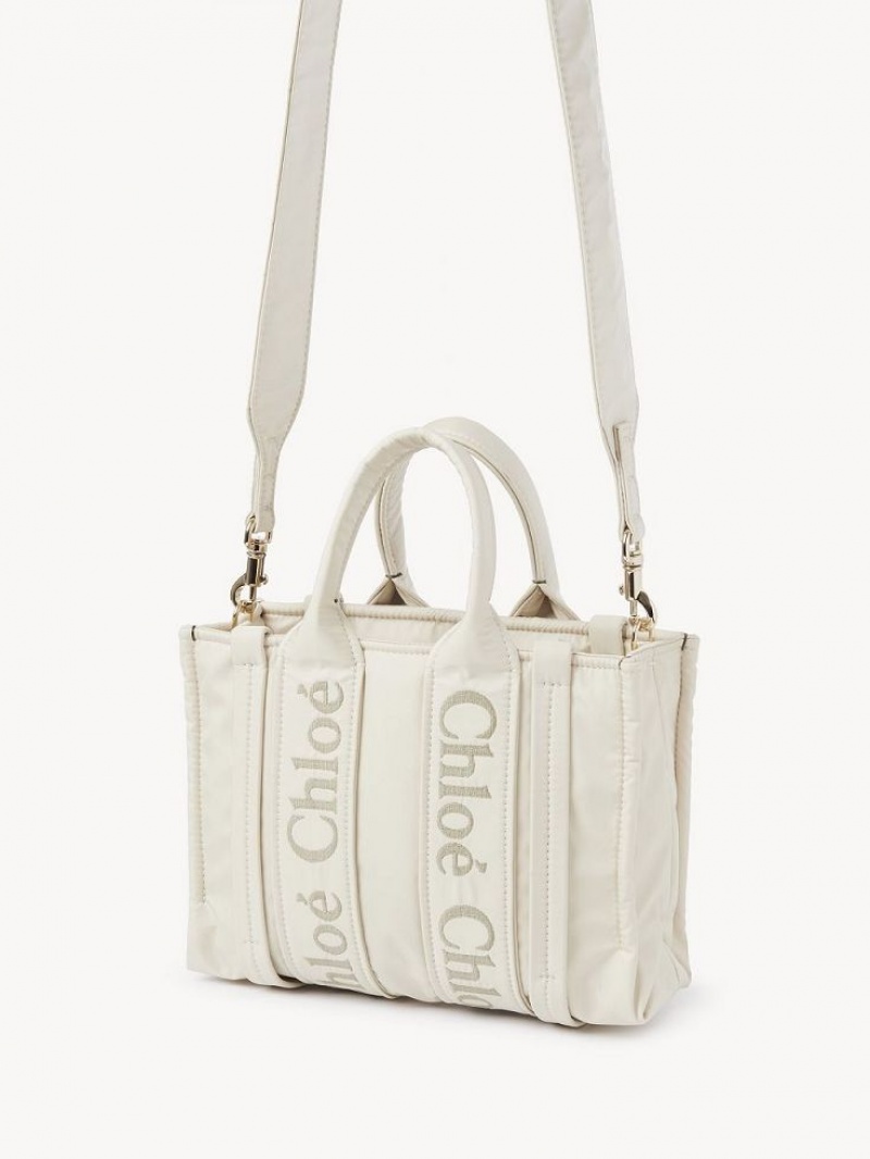 Sacs Fourre Tout Chloe Small Woody Blanche | CHE-SR13363