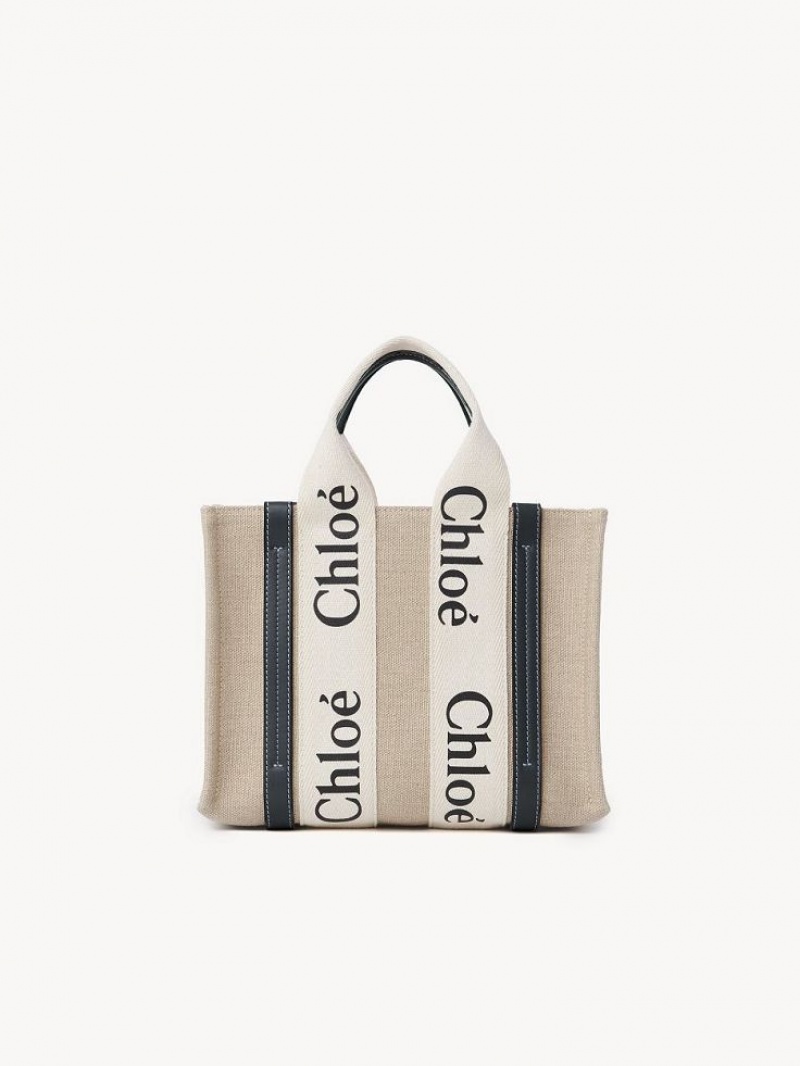 Sacs Fourre Tout Chloe Small Woody Blanche Bleu | CHE-SR13366