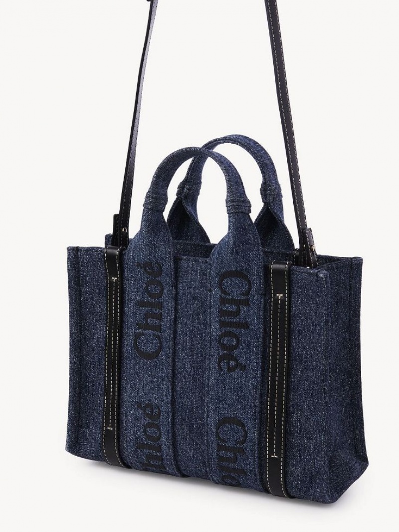 Sacs Fourre Tout Chloe Small Woody Bleu | CHE-SR13315