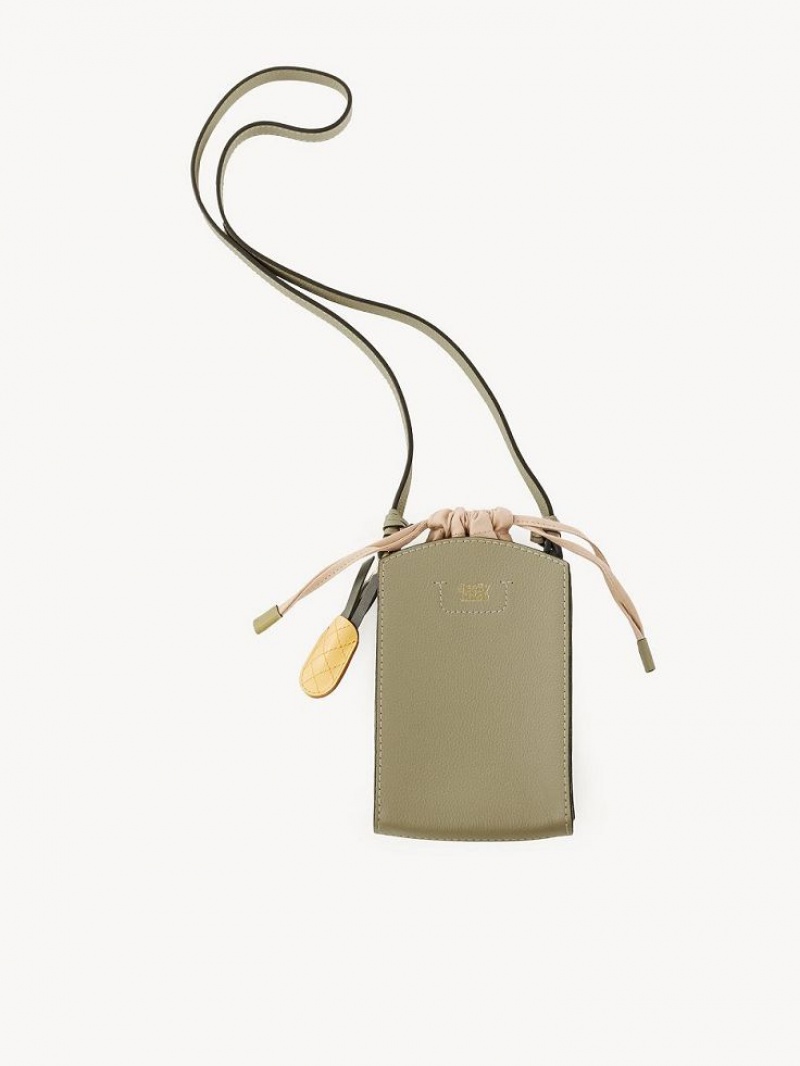 Sacs À Bandoulière Chloe Cecilya Vertical Pouch Vert | CHE-SR14588