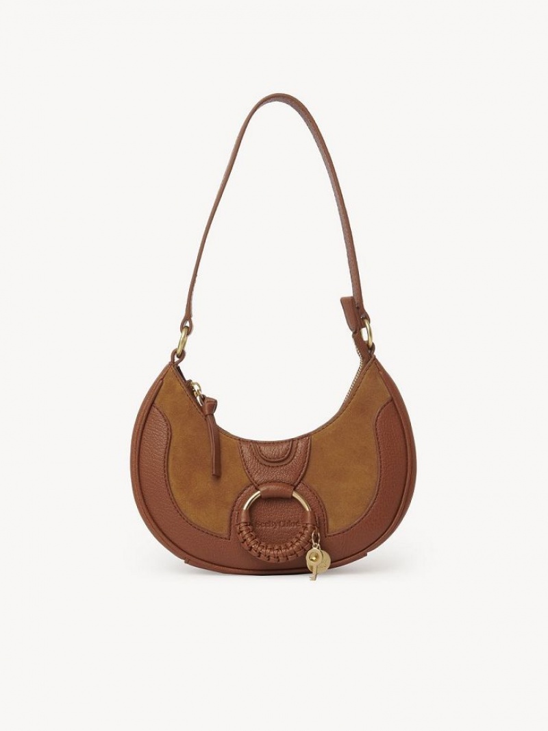 Sacs À Bandoulière Chloe Hana Half Moon Marron | CHE-SR14659