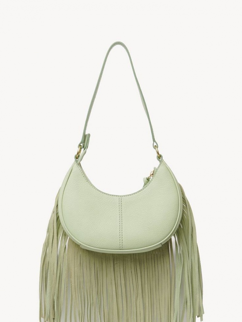 Sacs À Bandoulière Chloe Hana Half Moon Vert | CHE-SR14660