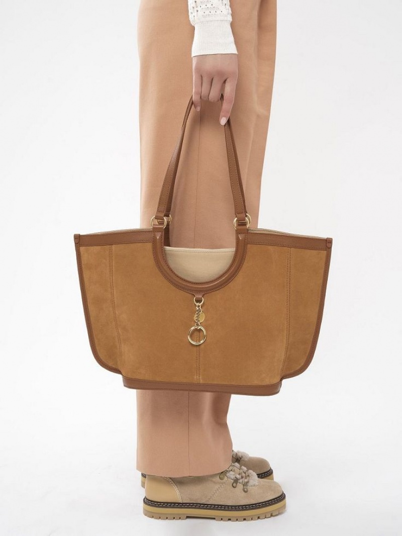 Sacs À Bandoulière Chloe Mara Shopper Marron | CHE-SR14592