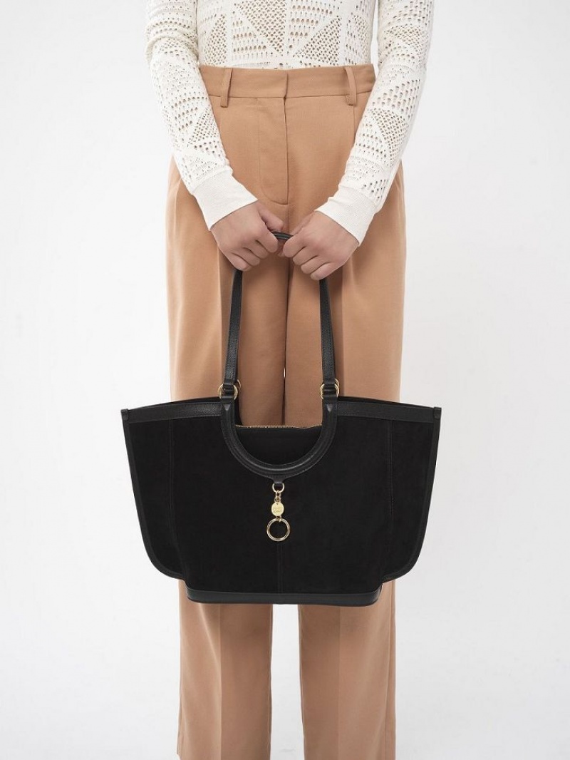 Sacs À Bandoulière Chloe Mara Shopper Noir | CHE-SR14593