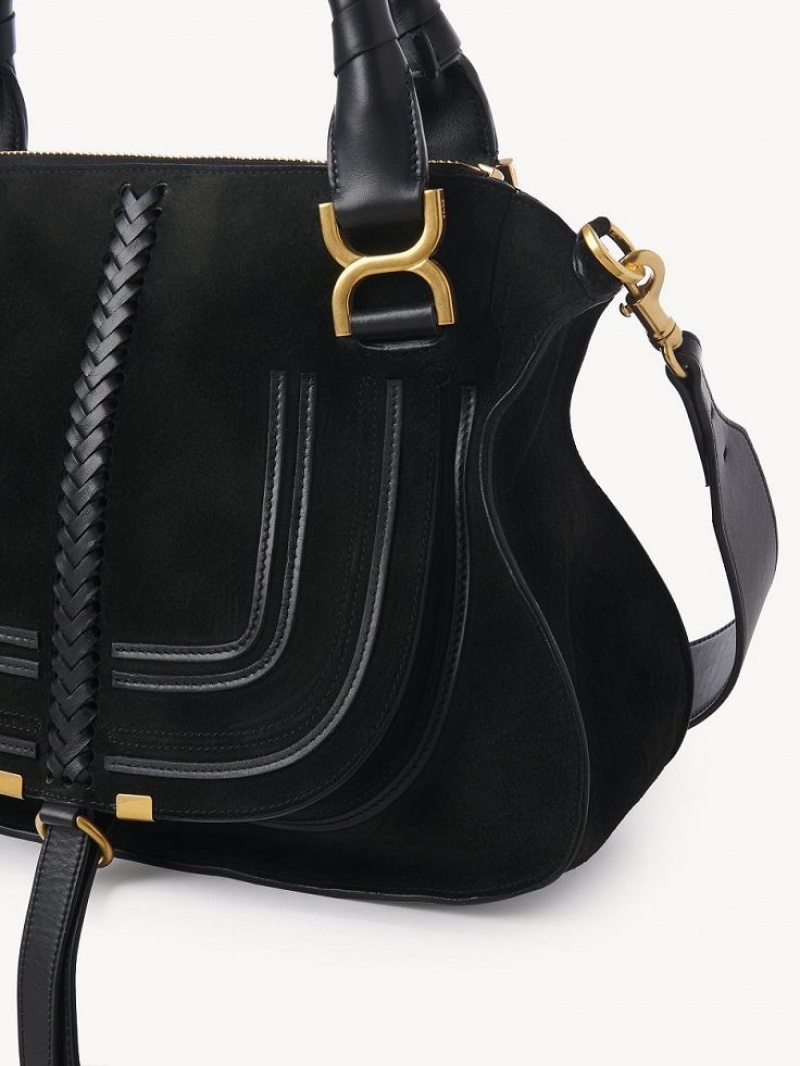 Sacs À Bandoulière Chloe Marcie Double Carry Noir | CHE-SR13438