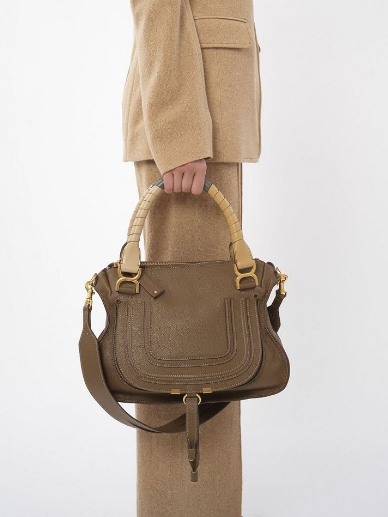 Sacs À Bandoulière Chloe Marcie Double Carry Marron | CHE-SR13439