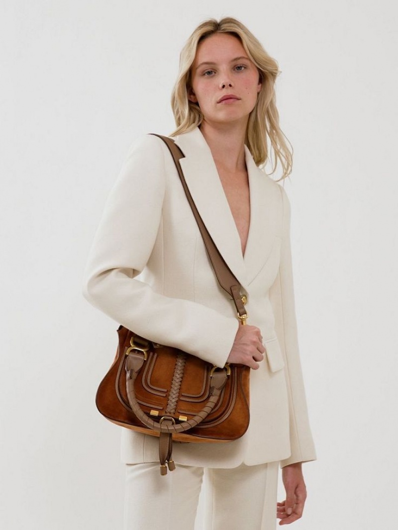 Sacs À Bandoulière Chloe Marcie Small Double Carry Marron | CHE-SR13440