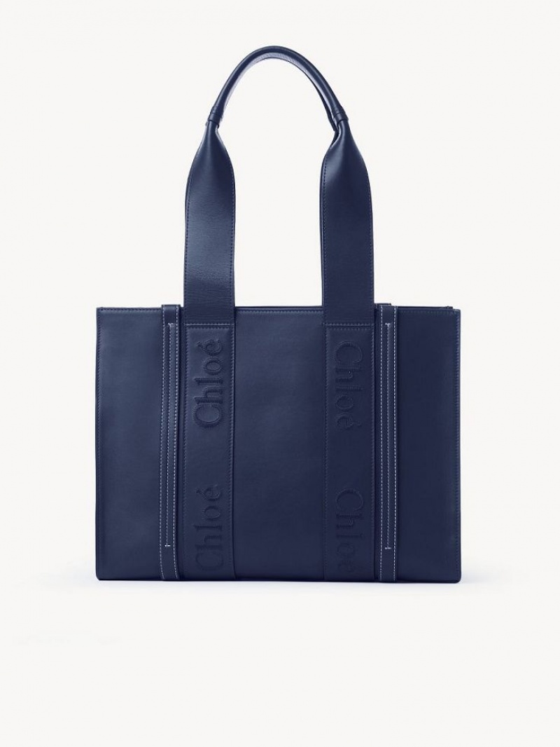 Sacs À Bandoulière Chloe Medium Woody Bleu | CHE-SR13432