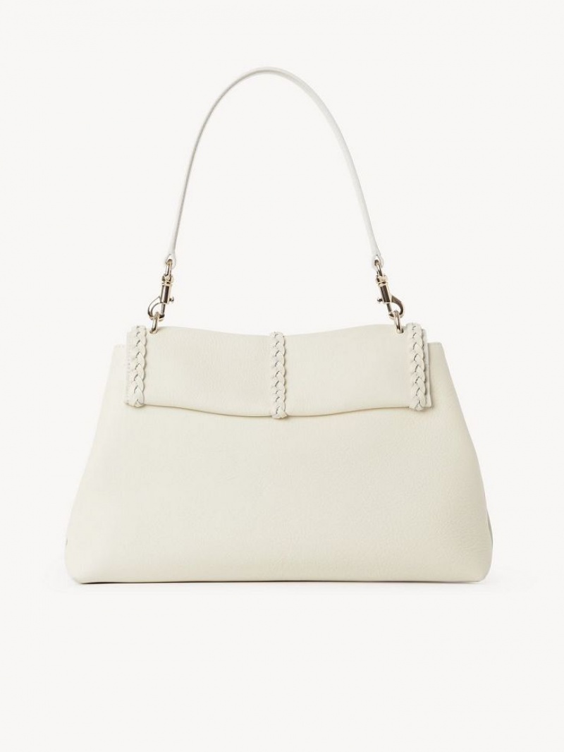 Sacs À Bandoulière Chloe Penelope Medium Soft Blanche | CHE-SR13426