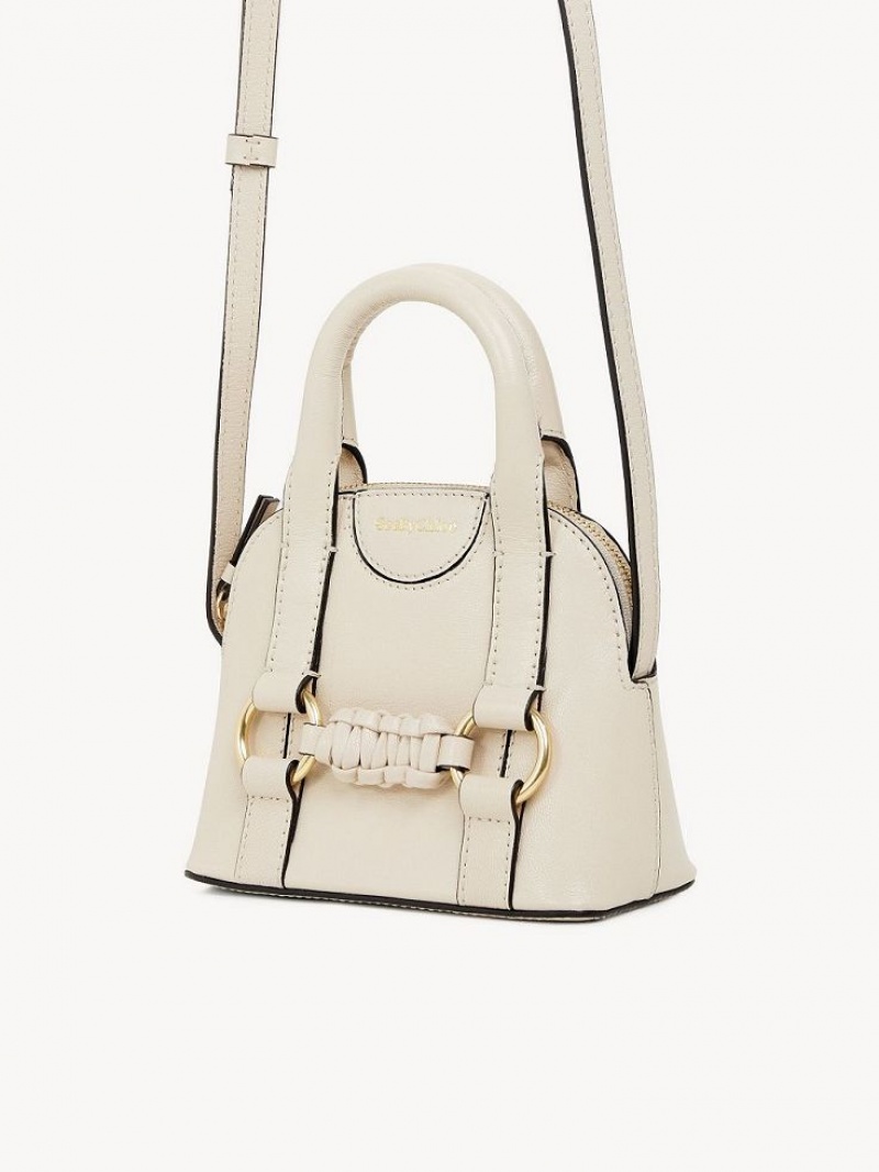 Sacs À Bandoulière Chloe Saddie Micro Double Handle Beige | CHE-SR14621