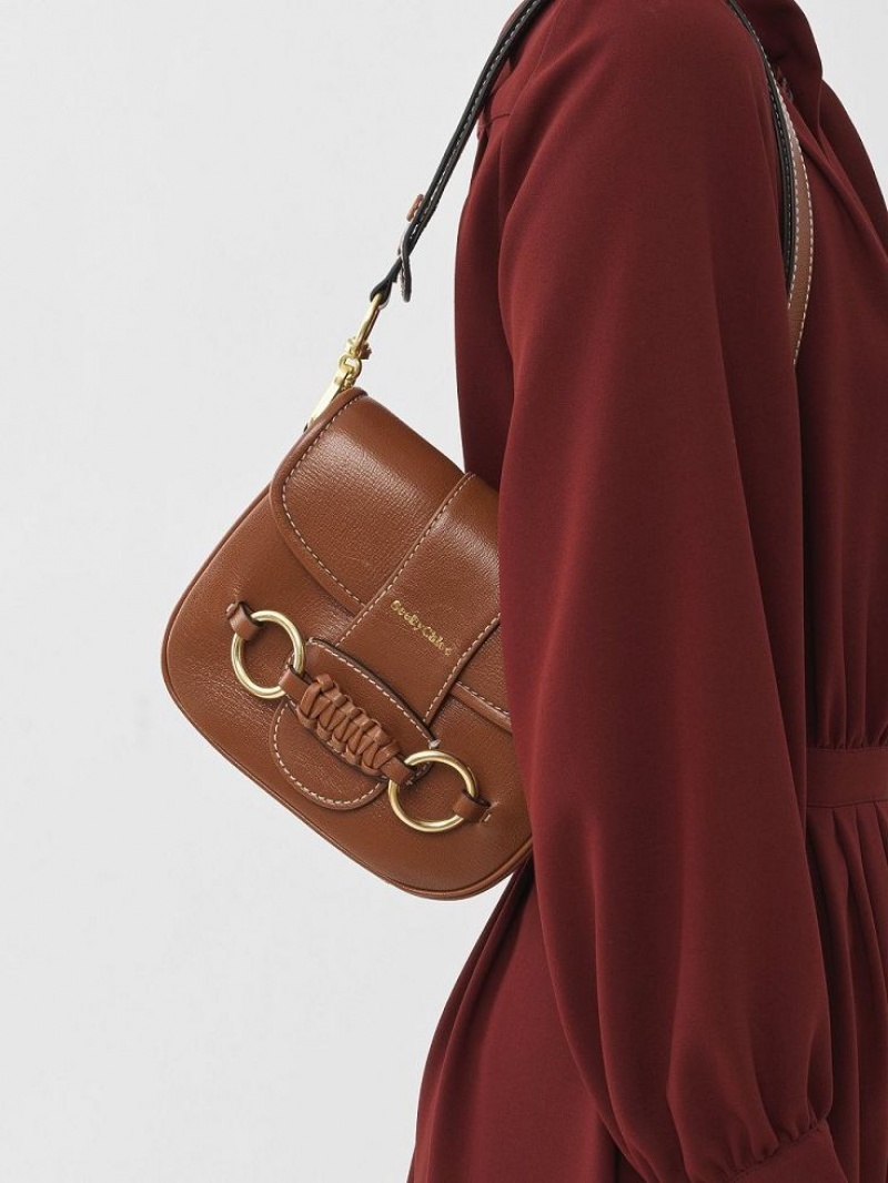 Sacs À Bandoulière Chloe Saddie Satchel Marron | CHE-SR14667