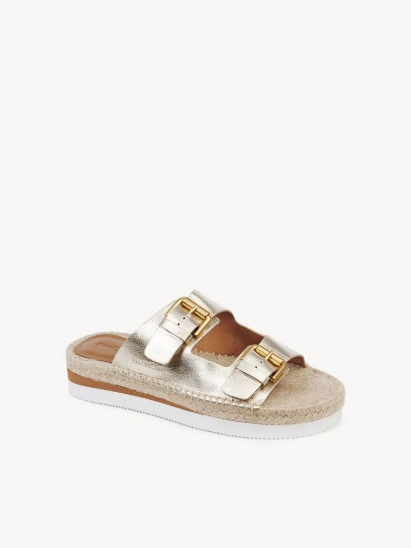 Sandale Chloe Glyn Plateforme Espadrillas Argent | CHE-SR14802