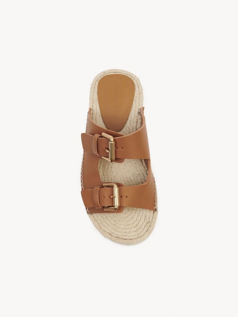 Sandale Chloe Glyn Plateforme Espadrillas Marron | CHE-SR14832