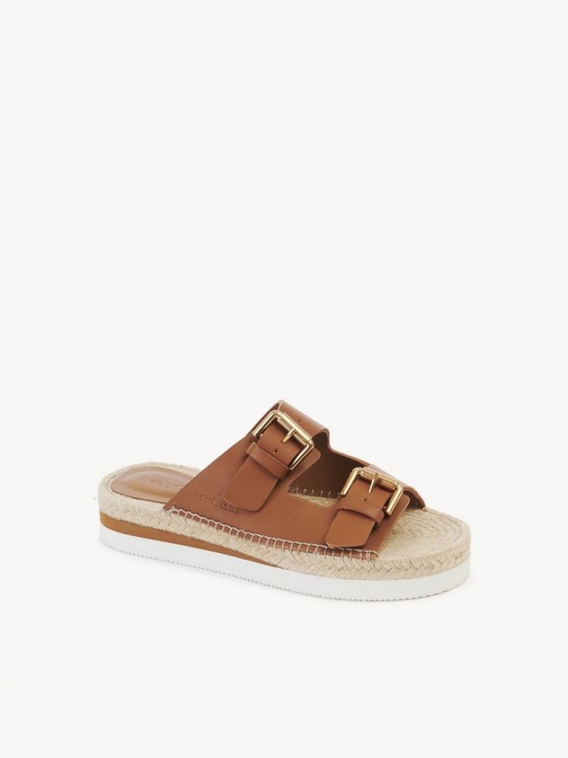 Sandale Chloe Glyn Plateforme Espadrillas Marron | CHE-SR14832