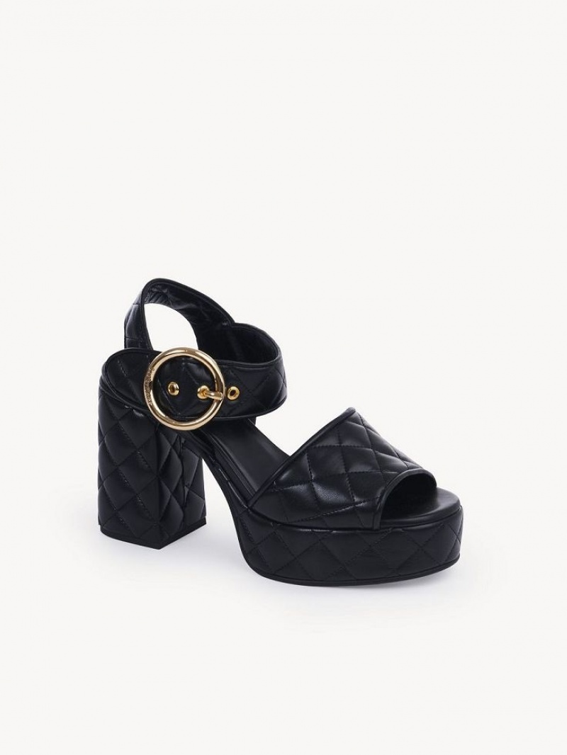 Sandale Chloe Jodie Plateforme Noir | CHE-SR14813