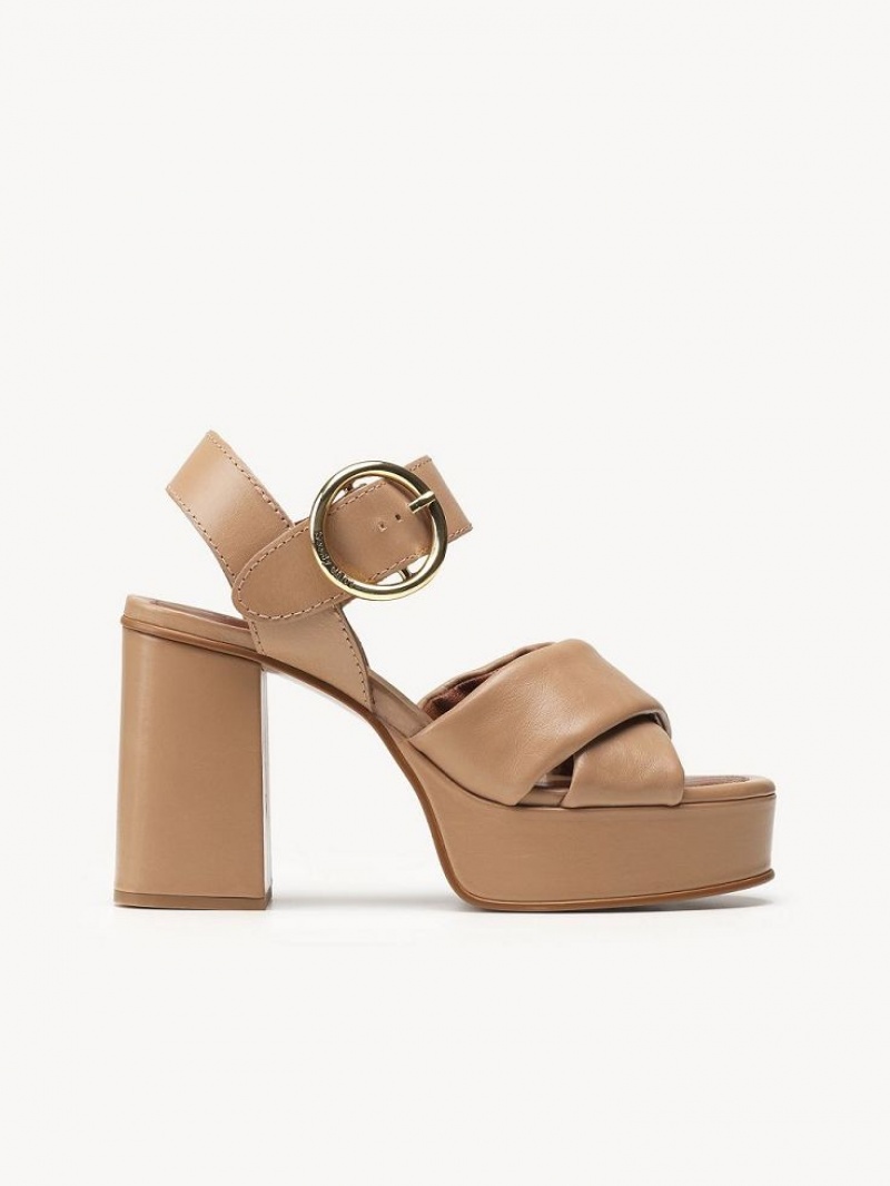 Sandale Chloe Lyna High-heel Marron | CHE-SR14840