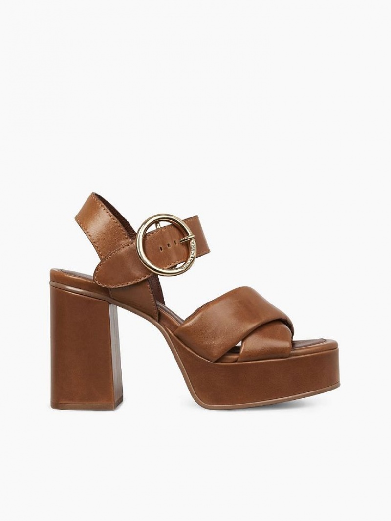 Sandale Chloe Lyna Talons Marron | CHE-SR14841