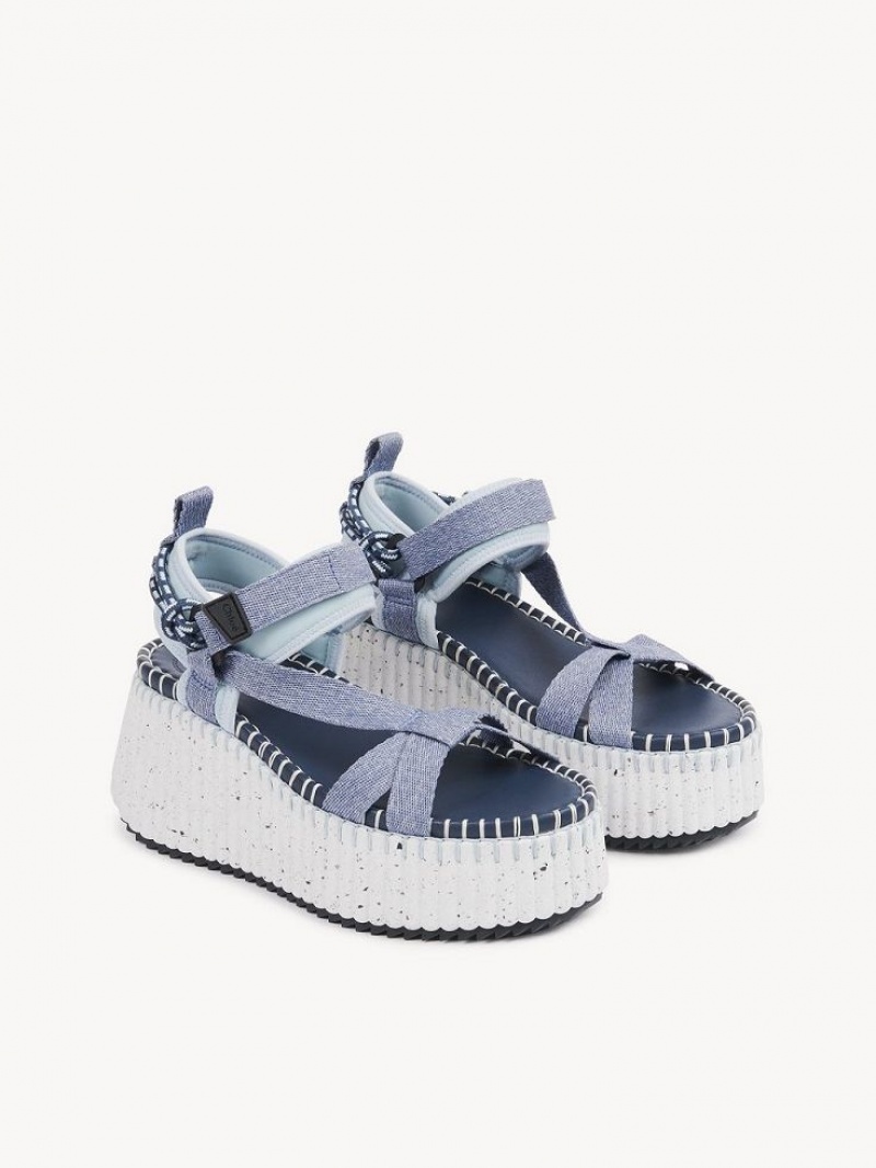 Sandale Chloe Nama Bleu | CHE-SR14148