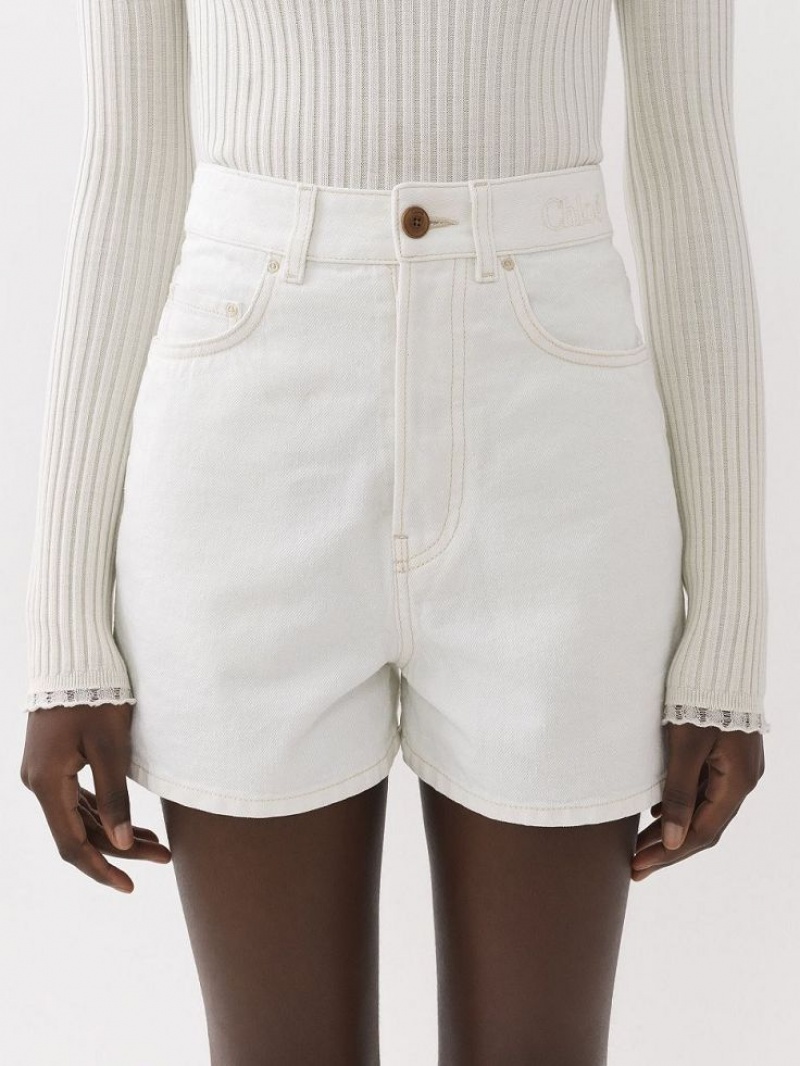 Short Chloe Dukuno Denim Blanche | CHE-SR13978