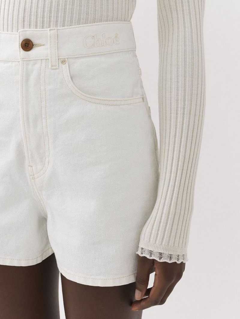 Short Chloe Dukuno Denim Blanche | CHE-SR13978