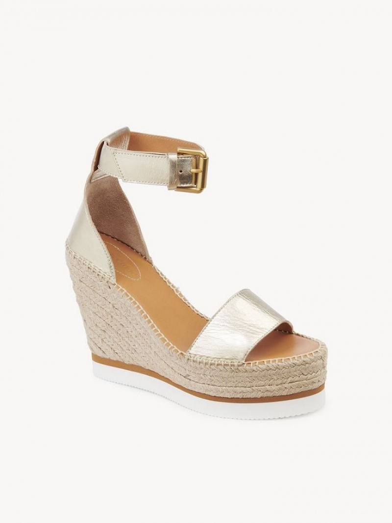 Wedge Chloe Glyn Espadrillas Argent | CHE-SR14843