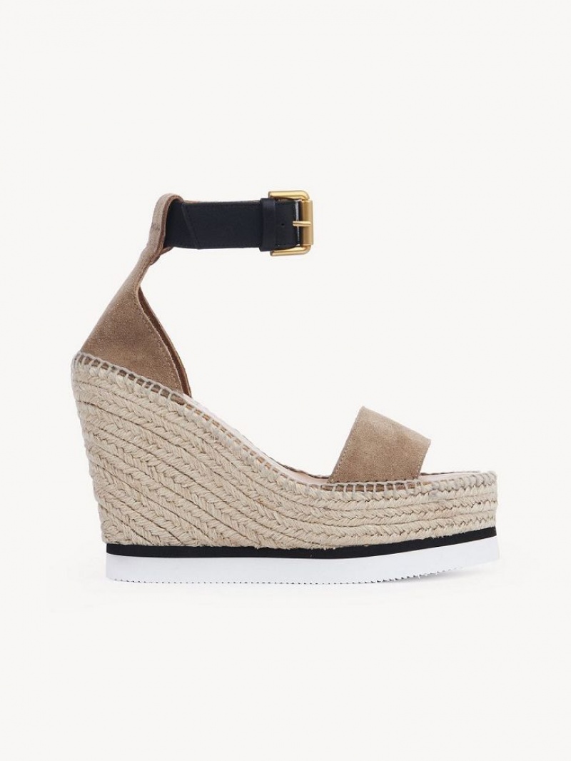 Wedge Chloe Glyn Espadrillas Kaki | CHE-SR14816