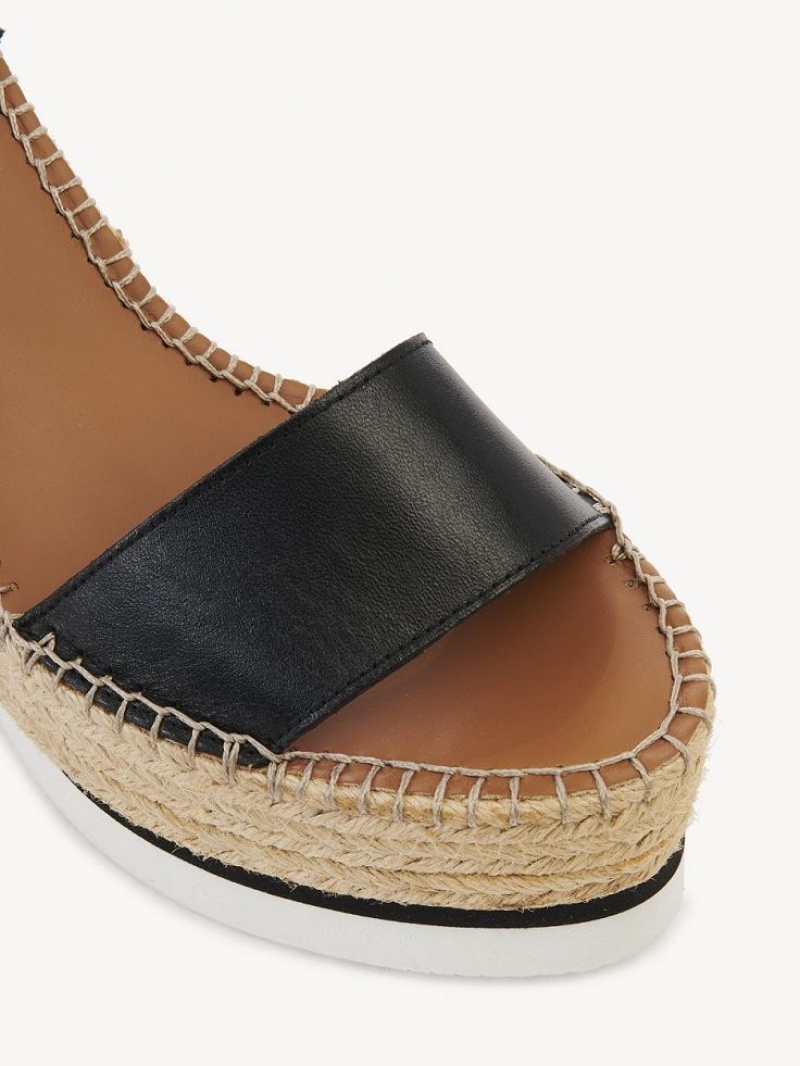 Wedge Chloe Glyn Espadrillas Noir | CHE-SR14839